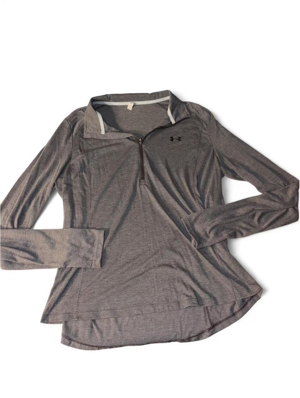 Under Armour Women's Threadborne HeatGear 1/2 Zip Pullover Space-Dye Gray XXL